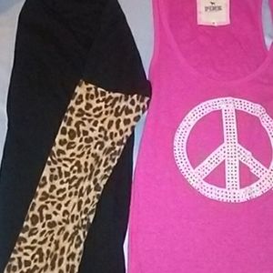 long sleeved t-shirt and tank top
